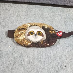 Sparkling Gold Brown Mermaid Sequin Sloth Belt Bag Fanny Pack
